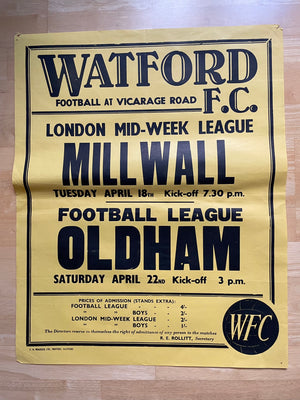 1966/67 Oldham - Division 3 - 22 Apr 1967 - poster 2 of 3 (ref WT10)