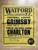 1966/67 Grimsby - Division 3 - 25 Apr 1967 - poster 2 of 3 (ref WT13)