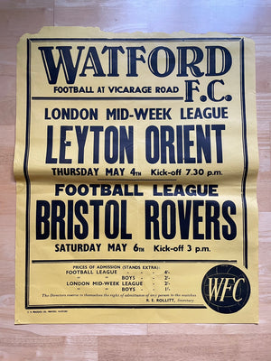 1966/67 Bristol Rovers - Division 3 - 6 May 1967 - poster 1 of 3 (ref WT15)