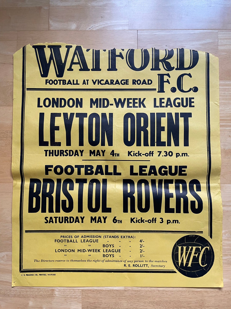 1966/67 Bristol Rovers - Division 3 - 6 May 1967 - poster 3 of 3 (ref WT17)