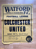 1966/67 Colchester United - Division 3 - 9 May 1967 - poster 3 of 3 (ref WT20)