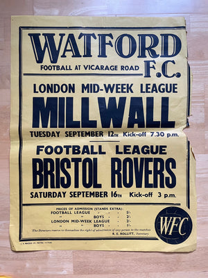 1967/68 Bristol Rovers - Division 3 - 16 Sep 67 - poster 2 of 2 (Ref WT26)