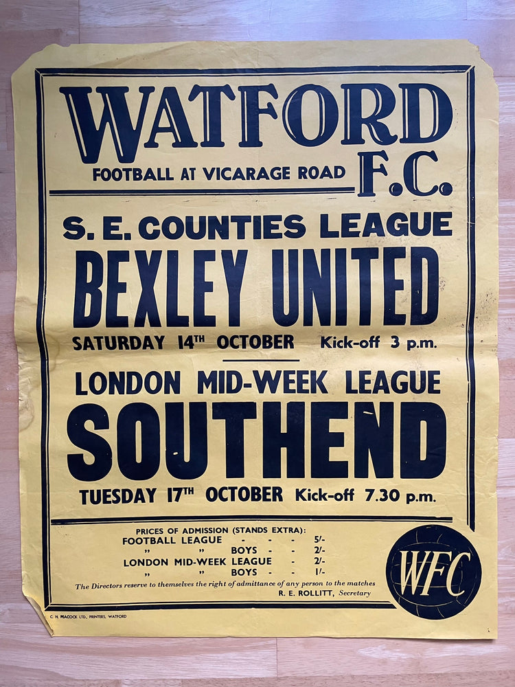 1967/68 Reserves v Southend & Juniors v Bexley Utd - Oct 1967 (ref WT28)