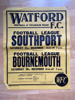 1967/68 Southport & Bournemouth - Division 3 - 23 Dec & 30 Dec 1967 (Ref WT30)