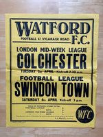 1967/68 Swindon - Division 3 - 6 Apr 1968 - poster 1 of 3 (Ref WT44)