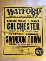 1967/68 Swindon - Division 3 - 6 Apr 1968 - poster 3 of 3 (Ref WT46)