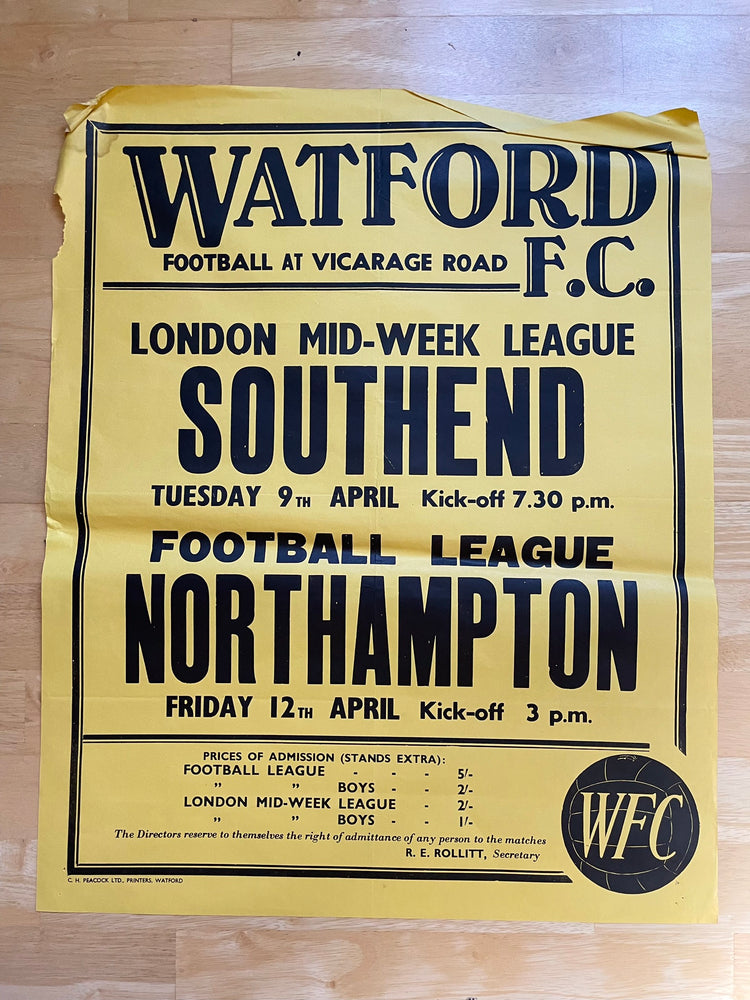 1967/68 Northampton - Division 3 - 12 Apr 1968 - poster 2 of 3 (Ref WT48)