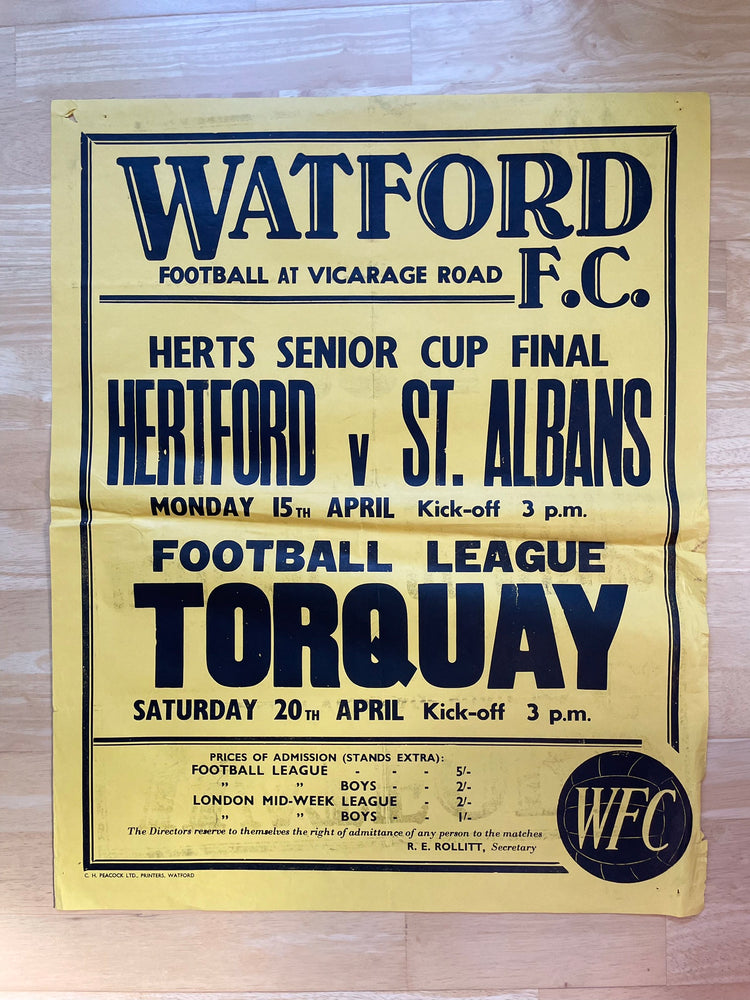 1967/68 Torquay - Division 3 - 20 Apr 1968 - poster 1 of 3 (Ref WT50)