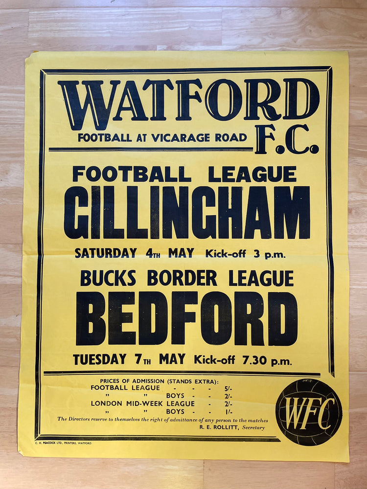 1967/68 Gillingham - Division 3 - 4 May 1968 - poster 2 of 2 (Ref WT55)