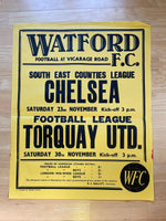 1968/69 Torquay United - Division 3 - 30 Nov 1968 - poster 2 of 2 (ref WT62)