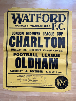 1968/69 Oldham - Division 3 - 14 Dec 1968 - poster 2 of 3 (ref WT66)