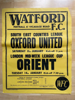 1968/69 Reserves v Orient & Juniors v Oxford - Jan 1969 - poster 2 of 2 (ref WT72)