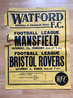 1968/69 Mansfield & Bristol Rovers - Division 3 - 22 Feb & 1 Mar 1969 - poster 1 of 3 (ref WT74)