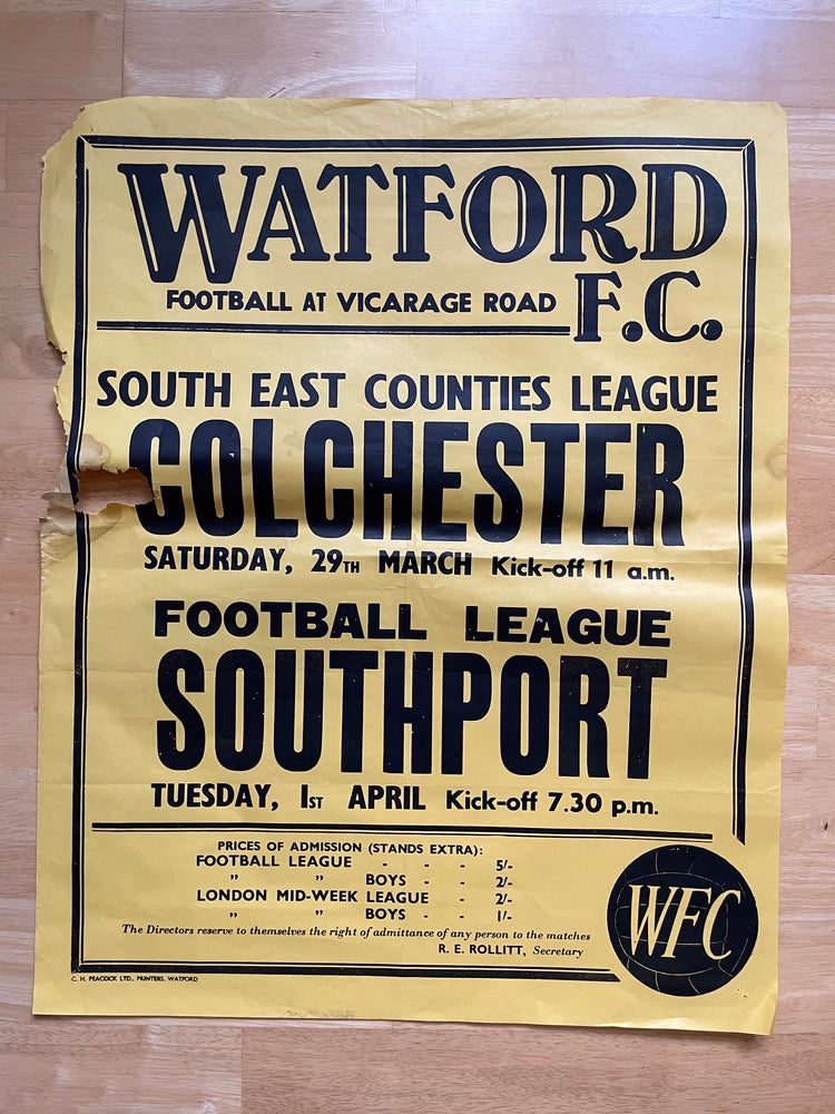 1968/69 Southport - Division 3 - 1 Apr 1969 - poster 1 of 3 (ref WT77)