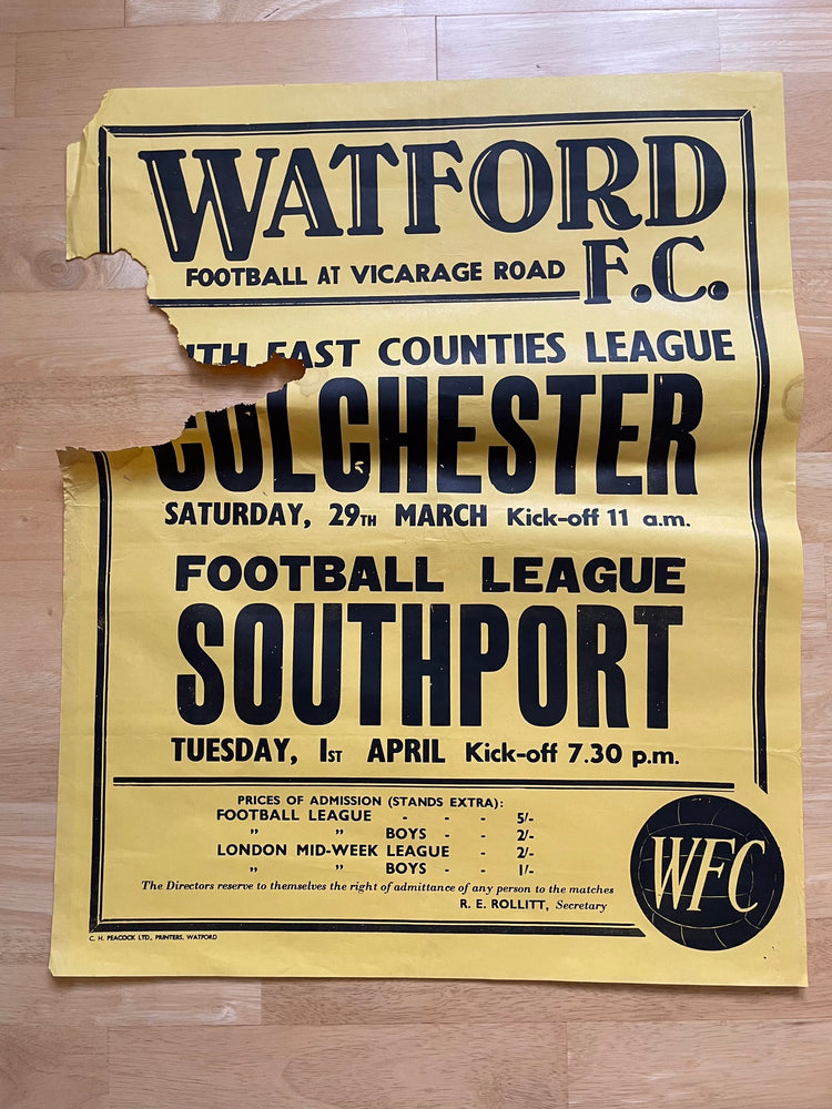 1968/69 Southport - Division 3 - 1 Apr 1969 - poster 3 of 3 (ref WT79)