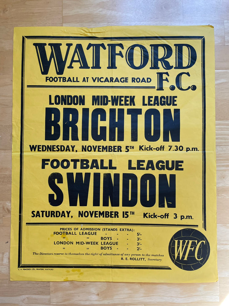 1969/70 Swindon  - Division 2 - 15 Nov 1969 (Ref WT89)